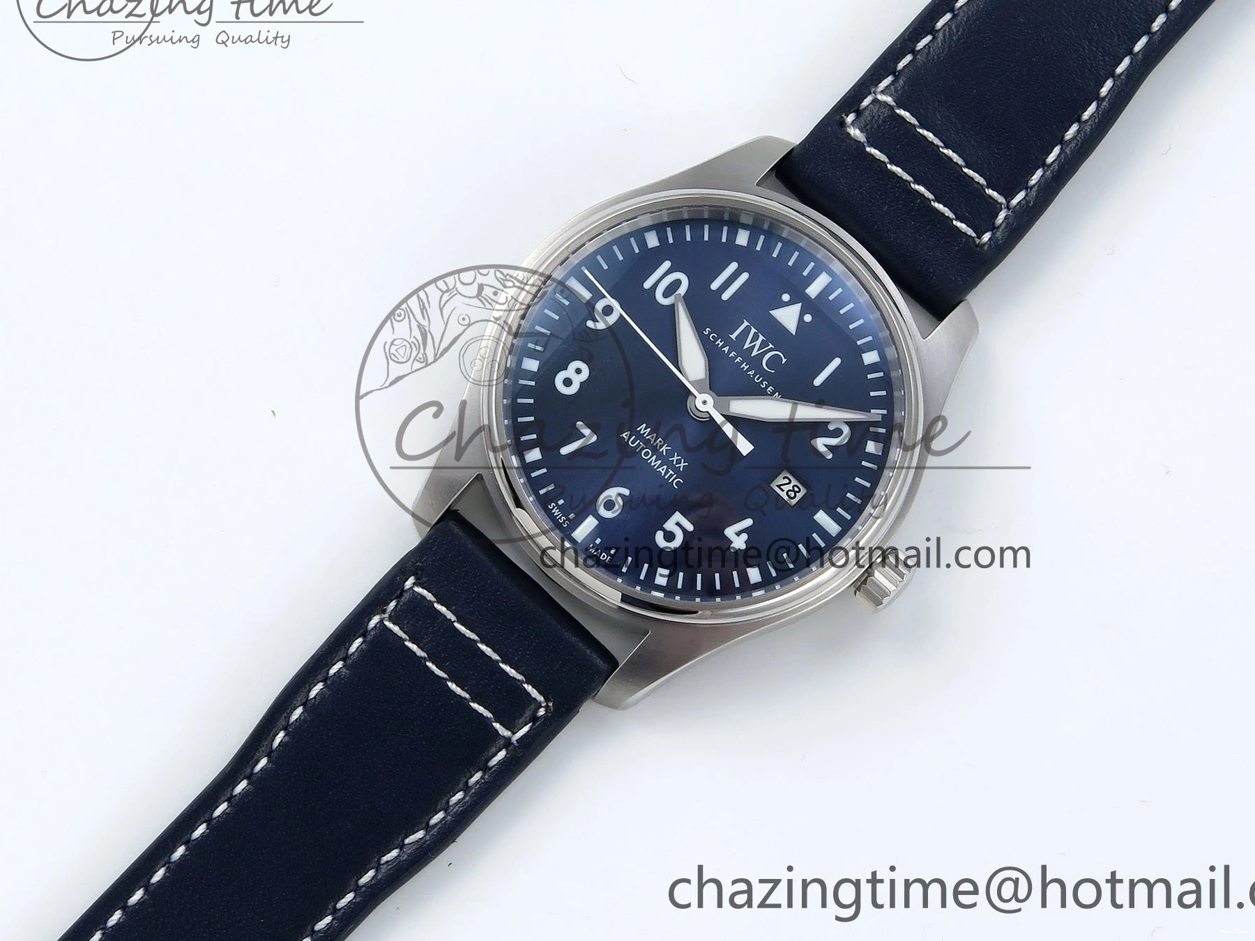 MIROTIME 0401 DailyWear Pilot Mark XX BLSF 1:1 Best Edition Blue Dial on Blue Leather Strap MIYOTA 7022